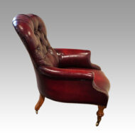 Victorian leather reading chair side