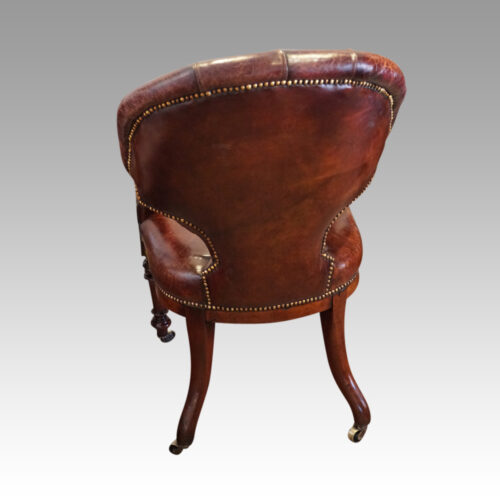 Victorian leather reading desk chair rear