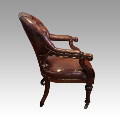 Victorian leather reading desk chair side