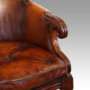 Wm IV leather library chair arm