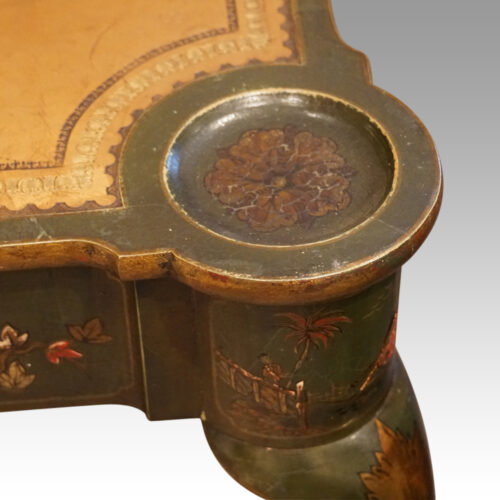 Antique chinoiserie card table counter pocket