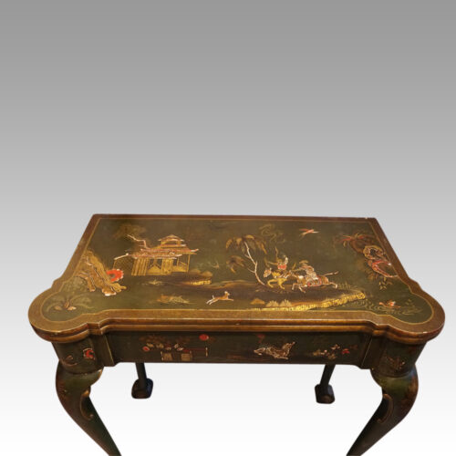 Antique chinoiserie card table top