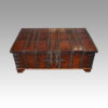 Colonial teak iron bound merchants chest