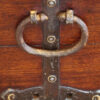 Colonial teak iron bound merchants chest handle