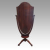 Edwardian inlaid mahogany cheval mirror rear