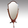 Edwardian inlaid shield shape cheval mirror