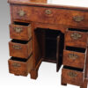 George III walnut knee hole drawers open