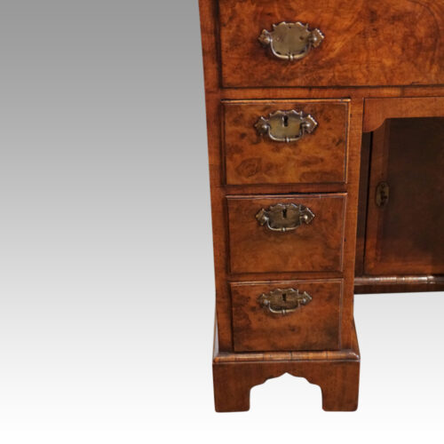 George III walnut knee hole drawers under