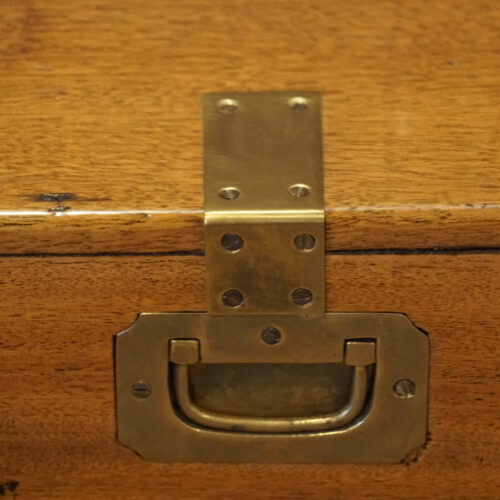 Large Victorian camphorwood trunk inset handle