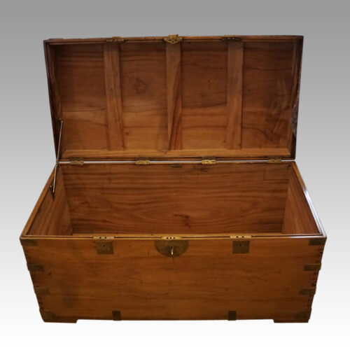 Large Victorian camphorwood trunk open