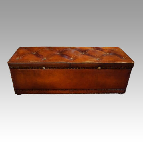 Large leather ottoman