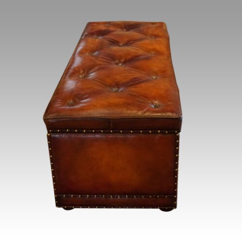 Large leather ottoman end