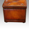 Large leather ottoman end detail
