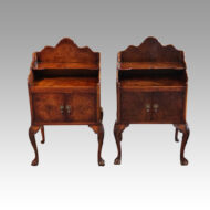 Matched pair walnut bedside cabinets