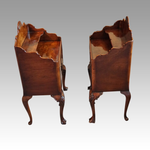 Pair walnut bedside cabinets side
