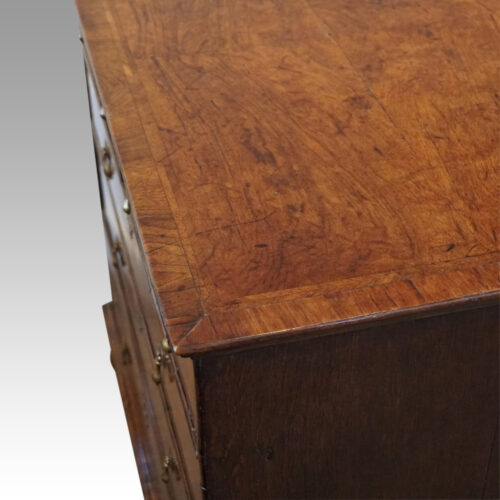 Queen Anne walnut chest of drawers corner