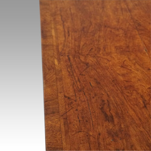 Queen Anne walnut chest of drawers top detail