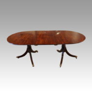 Regency style mahogany twin pillar table