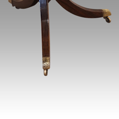 Regency style mahogany twin pillar table base (2)