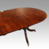 Regency style mahogany twin pillar table end view side
