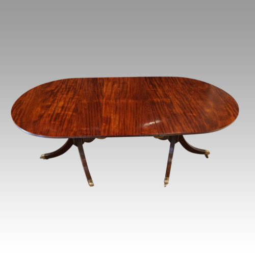 Regency style mahogany twin pillar table top