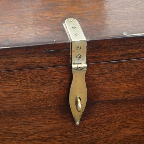 Victorian brass bound military chest hasp