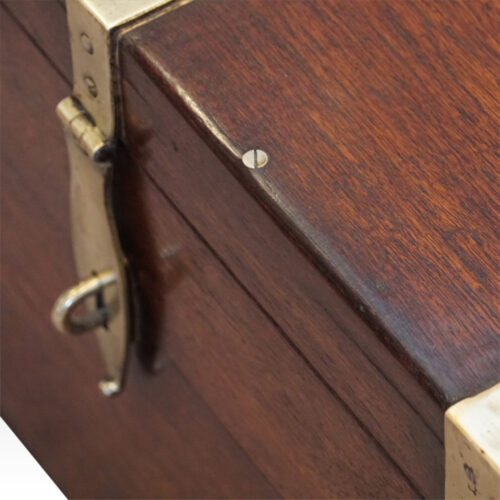 Victorian brass bound military chest steel screws