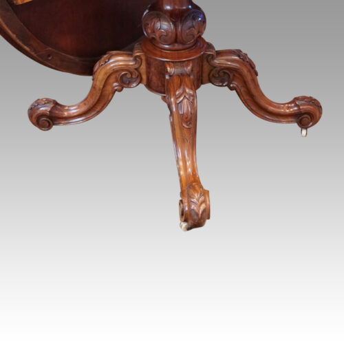 Victorian inlaid walnut loo table base