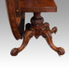 Victorian inlaid walnut loo table base detail