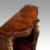 Victorian inlaid walnut side cabinet side top