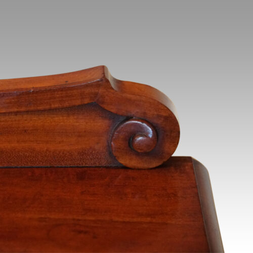 Victorian mahogany low cupboard for TV carved scroll