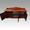 Victorian mahogany low cupboard for TV doors open