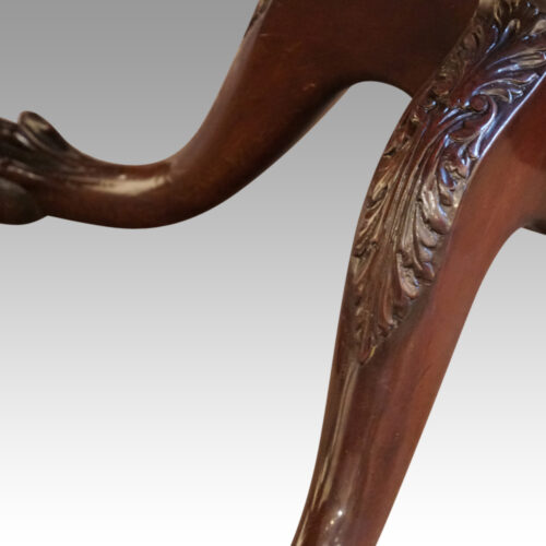 14ft 3 pillar mahogany dining table carved knee