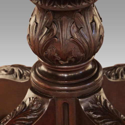 14ft 3 pillar mahogany dining table column carving
