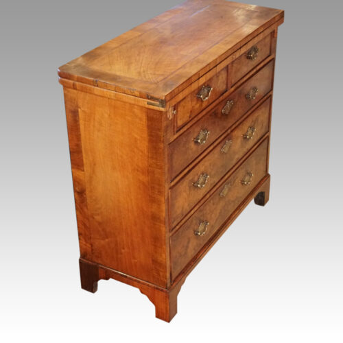 19thc. walnut batchelors chest at angle