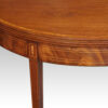 Antique inlaid mahogany demi lune tea table leg detail