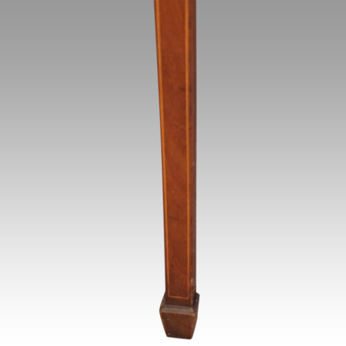 Antique inlaid mahogany demi lune tea table leg
