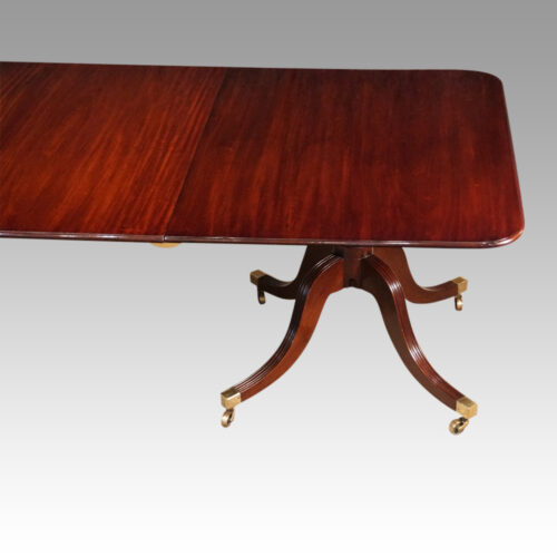 Antique large 3 pillar dining table end pedestal