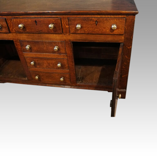 George III oak dresser base interior