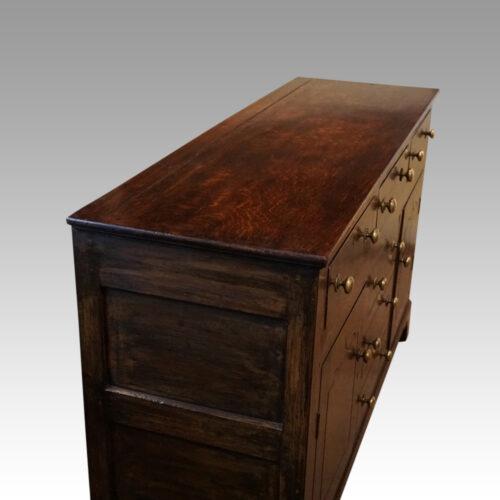 George III oak dresser base top and end