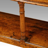 George III oak pot board dresser base centre leg