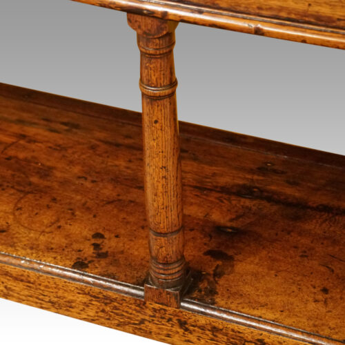 George III oak pot board dresser base centre leg