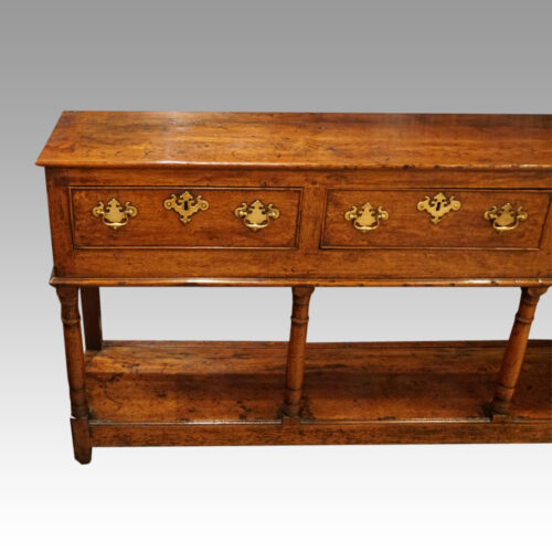 George III oak pot board dresser base drawer detail