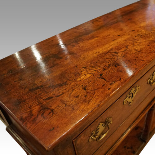George III oak pot board dresser base top detail
