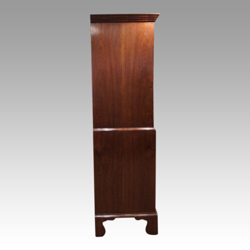 George III walnut chest on chest side