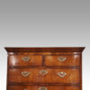 George III walnut chest on chest top drawers