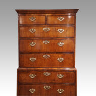 George III walnut chest on chest top section