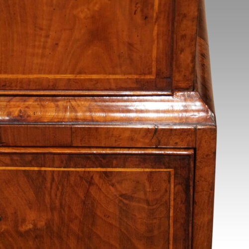 George III walnut chest on chest waist moulding