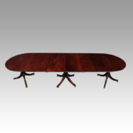 George V mahogany 3 pillar dining table