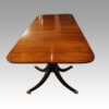 George VI mahogany twin pillar dining table end view